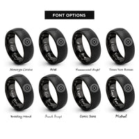 font options for inside engraving on black smooth disc hubcap rings