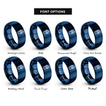 font options for inside engraving on blue smoothie cup rings