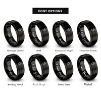 font options for inside engraving on black smoothie cup straw rings