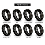 font options for inside engraving on black smores stack rings