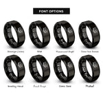 font options for inside engraving on black smores stack rings