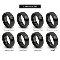font options for inside engraving on black smores stack rings
