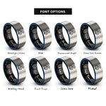 font options for inside engraving on black & blue & silver snake rings