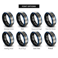 font options for inside engraving on black & blue & silver snake rings