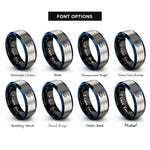 font options for inside engraving on black & blue & silver snake rings