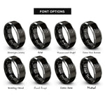 font options for inside engraving on black & grey snake forked tongue rings