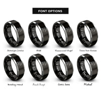 font options for inside engraving on black & grey snake forked tongue rings