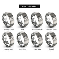 font options for inside engraving on gray snake forked tongue rings