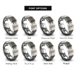 font options for inside engraving on grey snake forked tongue rings