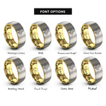 font options for inside engraving on gold & silver snake rings