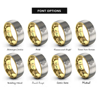 font options for inside engraving on gold & silver snake rings