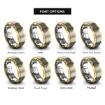 font options for inside engraving on gold & silver snake rings