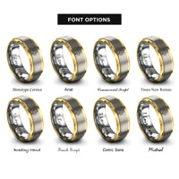 font options for inside engraving on gold & silver snake rings