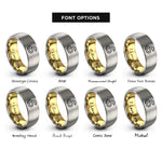 font options for inside engraving on gold & silver snake rings