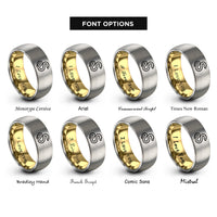 font options for inside engraving on gold & silver snake rings