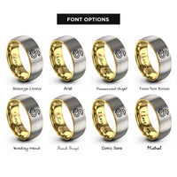 font options for inside engraving on gold & silver snake rings
