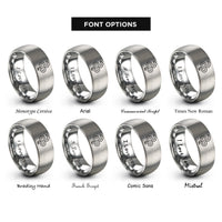 font options for inside engraving on silver snake rings