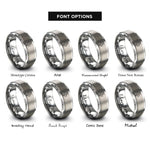 font options for inside engraving on grey snake rings
