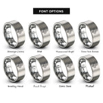 font options for inside engraving on grey snake rings