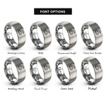 font options for inside engraving on silver snake rings