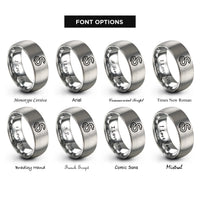 font options for inside engraving on silver snake rings