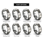 font options for inside engraving on gray snake rings