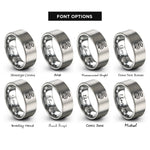 font options for inside engraving on gray snake rings