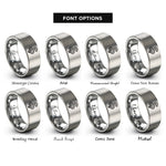 font options for inside engraving on grey snake rings