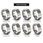 font options for inside engraving on gray snake rings