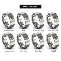 font options for inside engraving on gray snake rings
