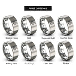 font options for inside engraving on gray snake rings