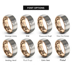 font options for inside engraving on rose gold & silver snake rings