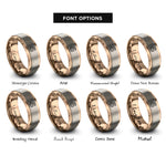 font options for inside engraving on rose gold snake rings