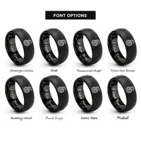 font options for inside engraving on black snake spiral rings