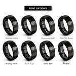 font options for inside engraving on black snake spiral rings