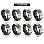 font options for inside engraving on black & gray snake zigzag rings