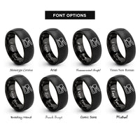 font options for inside engraving on black snap setter rings