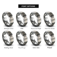 font options for inside engraving on silver snap setter rings