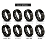 font options for inside engraving on black snare brushes rings