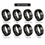 font options for inside engraving on black snare drum rings