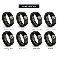 font options for inside engraving on black snare drum rings