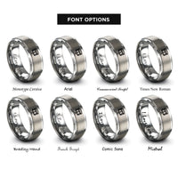 font options for inside engraving on gray snare drum rings