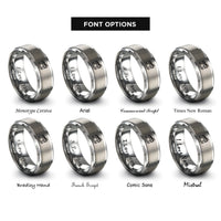 font options for inside engraving on gray snare drumsticks rings