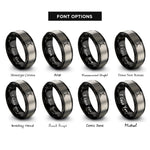 font options for inside engraving on black & grey snare stand rings