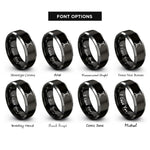 font options for inside engraving on black & grey snare stand rings