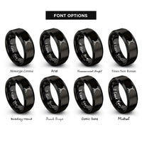 font options for inside engraving on black snare stand rings
