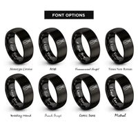 font options for inside engraving on black snare wire loop rings