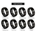font options for inside engraving on black snatch block pulley rings