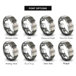 font options for inside engraving on gray snatch block pulley rings