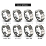 font options for inside engraving on silver snatch overhead squat rings